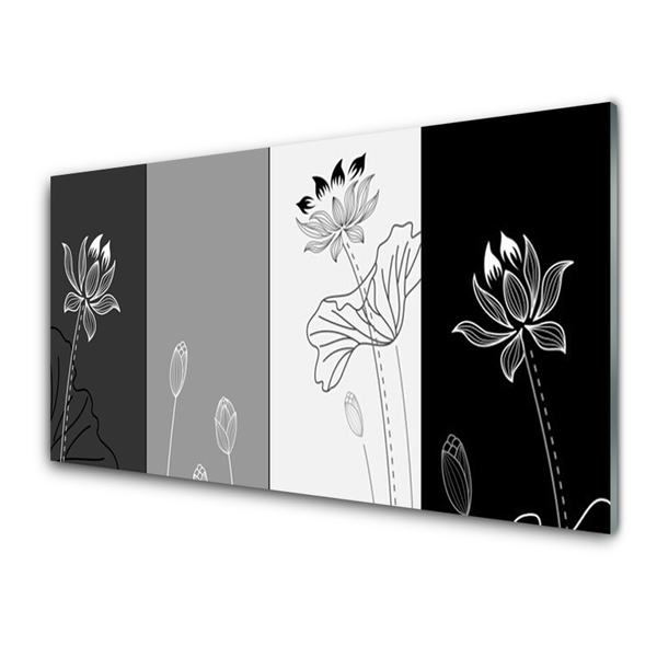 Kitchen Splashback Abstract art grey white black