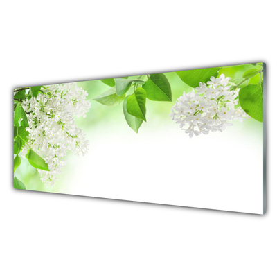 Kitchen Splashback Petals floral white green