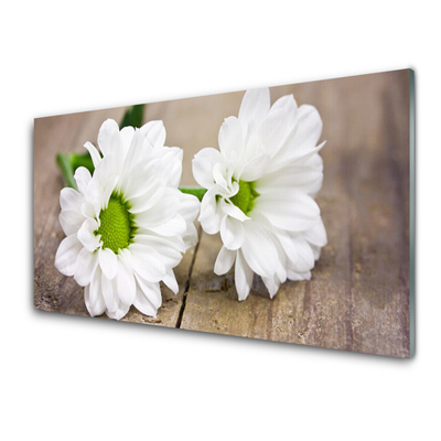 Kitchen Splashback Flowers floral white green