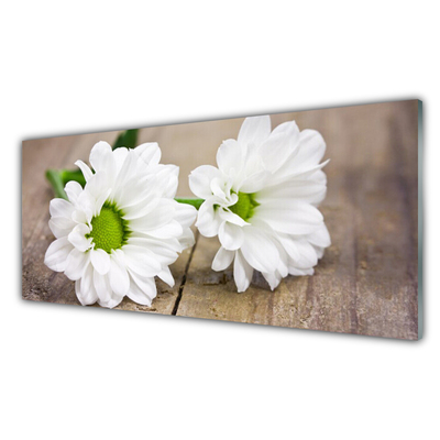 Kitchen Splashback Flowers floral white green