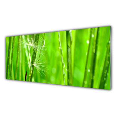 Kitchen Splashback Grass floral green