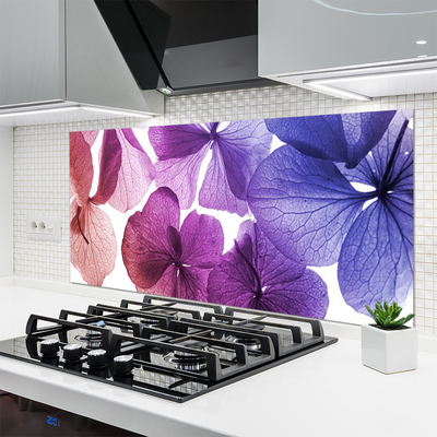 Kitchen Splashback Flowers floral pink purple