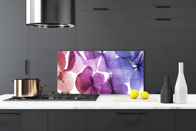 Kitchen Splashback Flowers floral pink purple