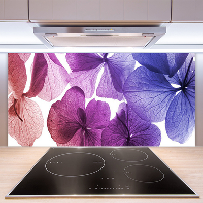 Kitchen Splashback Flowers floral pink purple