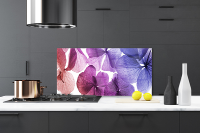 Kitchen Splashback Flowers floral pink purple