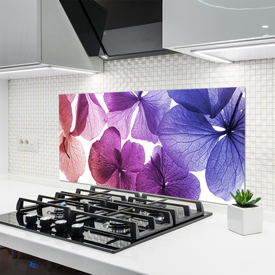 Kitchen Splashback Flowers floral pink purple