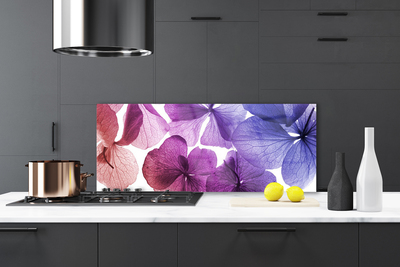 Kitchen Splashback Flowers floral pink purple