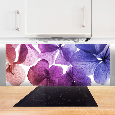 Kitchen Splashback Flowers floral pink purple