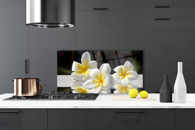 Kitchen Splashback Flowers floral white yellow