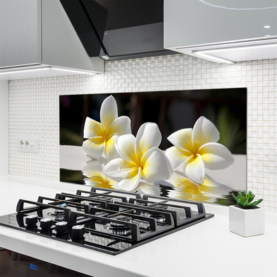 Kitchen Splashback Flowers floral white yellow