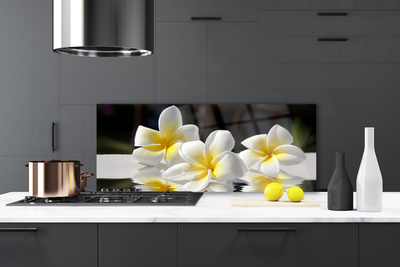 Kitchen Splashback Flowers floral white yellow