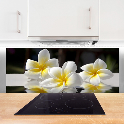 Kitchen Splashback Flowers floral white yellow