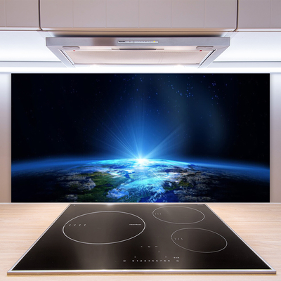 Kitchen Splashback Abstract universe blue black