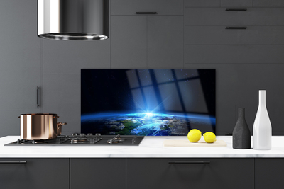 Kitchen Splashback Abstract universe blue black