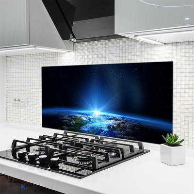 Kitchen Splashback Abstract universe blue black