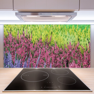 Kitchen Splashback Flower floral purple red green