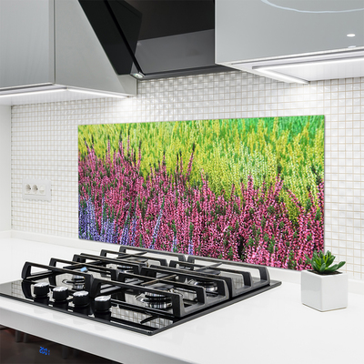 Kitchen Splashback Flower floral purple red green