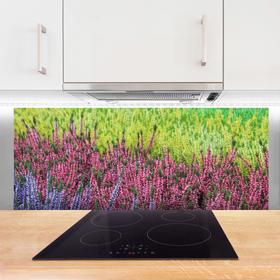 Kitchen Splashback Flower floral purple red green