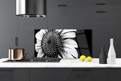 Kitchen Splashback Flower floral grey