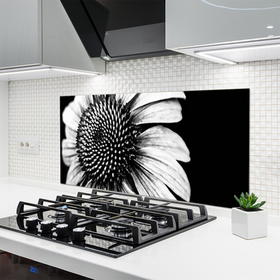 Kitchen Splashback Flower floral grey