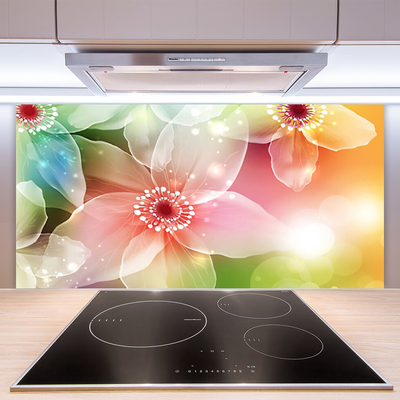 Kitchen Splashback Flowers art multi