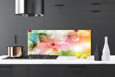 Kitchen Splashback Flowers art multi