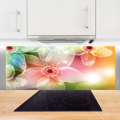 Kitchen Splashback Flowers art multi