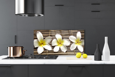 Kitchen Splashback Flowers floral white green