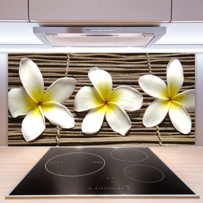 Kitchen Splashback Flowers floral white green