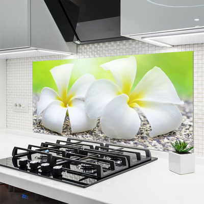 Kitchen Splashback Flowers floral white