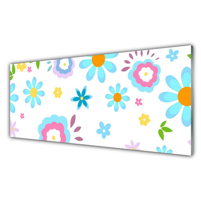 Kitchen Splashback Flowers art multi