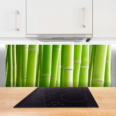 Kitchen Splashback Bamboo stalks floral green