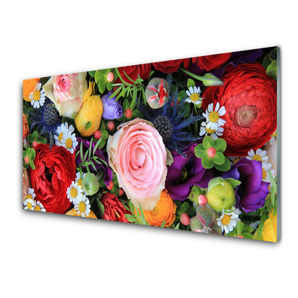 Kitchen Splashback Flowers floral multi