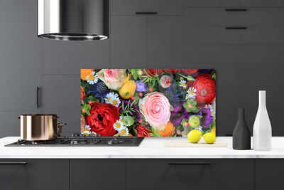 Kitchen Splashback Flowers floral multi