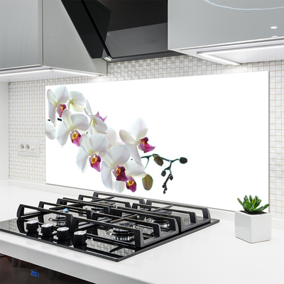 Kitchen Splashback Flowers floral white