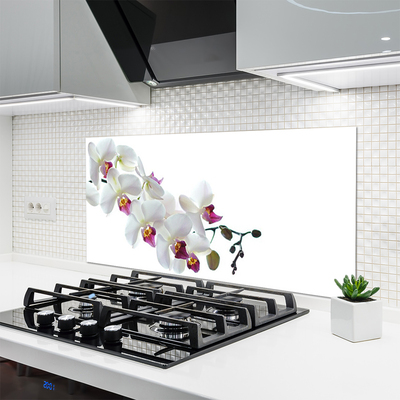 Kitchen Splashback Flowers floral white