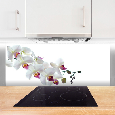 Kitchen Splashback Flowers floral white