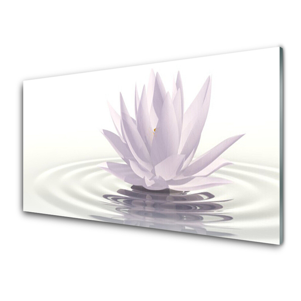 Kitchen Splashback Flower water art white