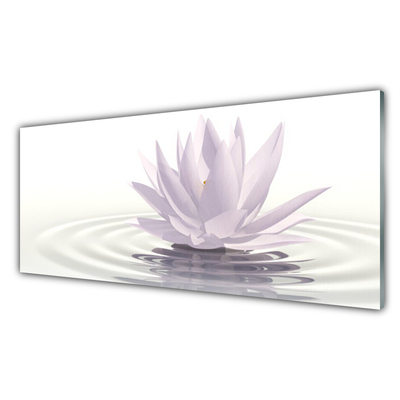 Kitchen Splashback Flower water art white