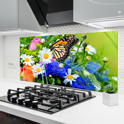 Kitchen Splashback Flowers nature multi