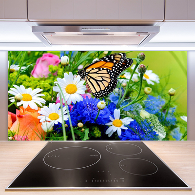 Kitchen Splashback Flowers nature multi