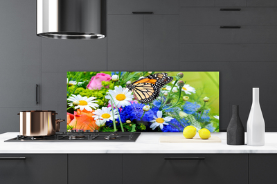 Kitchen Splashback Flowers nature multi