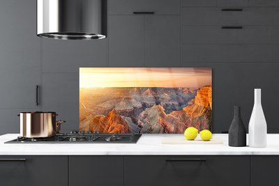 Kitchen Splashback Mountains landscape brown grey