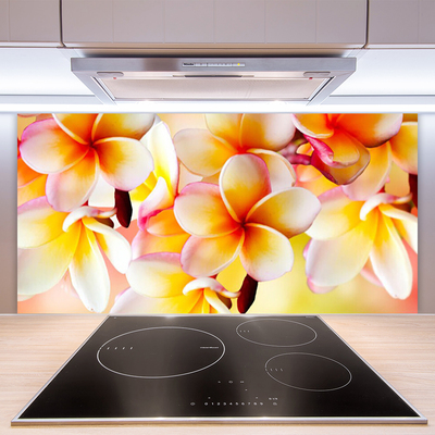 Kitchen Splashback Flowers floral red green white