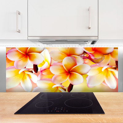 Kitchen Splashback Flowers floral red green white