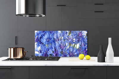 Kitchen Splashback Flowers floral purple