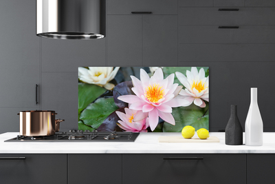 Kitchen Splashback Flowers floral yellow pink