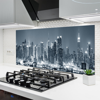 Kitchen Splashback City houses grey