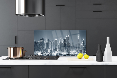 Kitchen Splashback City houses grey