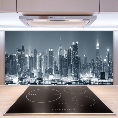 Kitchen Splashback City houses grey